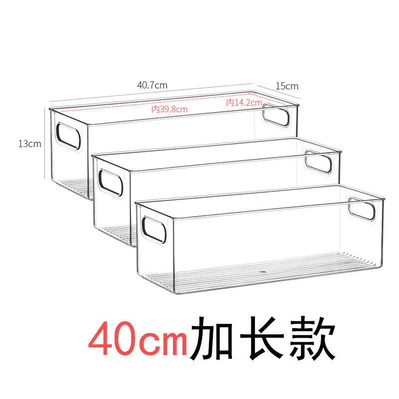 Desktop Storage Box Narrow Long Rectangular Acrylic Transparent Sundries Snack Drawer Divider Box Gap Storage Box