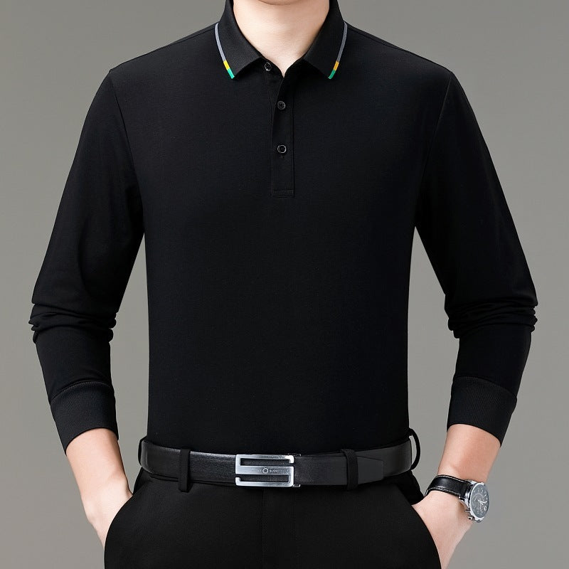Big Red Long-Sleeved T-Shirt for the Year of Birth, Autum Thin Top for Middle-Aged Men, Middle-Aged and Elderly Men's Mercerized Cotton Daddy Wear