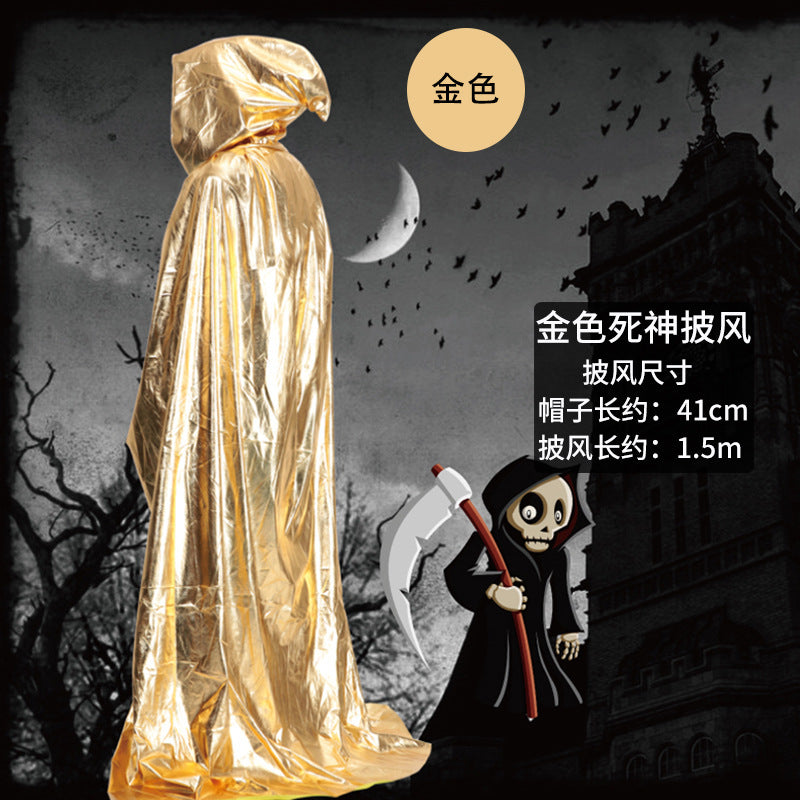 Halloween Costume Adult cosplay Death Cloak Performance Costume Black Wizard Robe Cloak Vampire