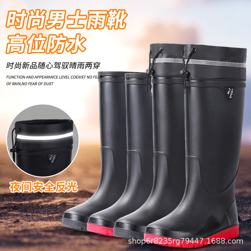 Cross-border All-match Men's Korean-style Fashionable Rain Boots Waterproof Non-slip Outer Wear Rain Boots Fishing Car Washing Working Rubber Shoes