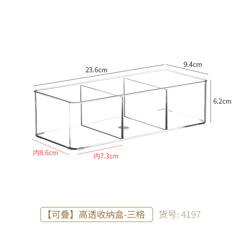 Drawer Storage Partition Built-In Box Transparent Acrylic Office Stationery Rectangular Partition Partition Organizing Box