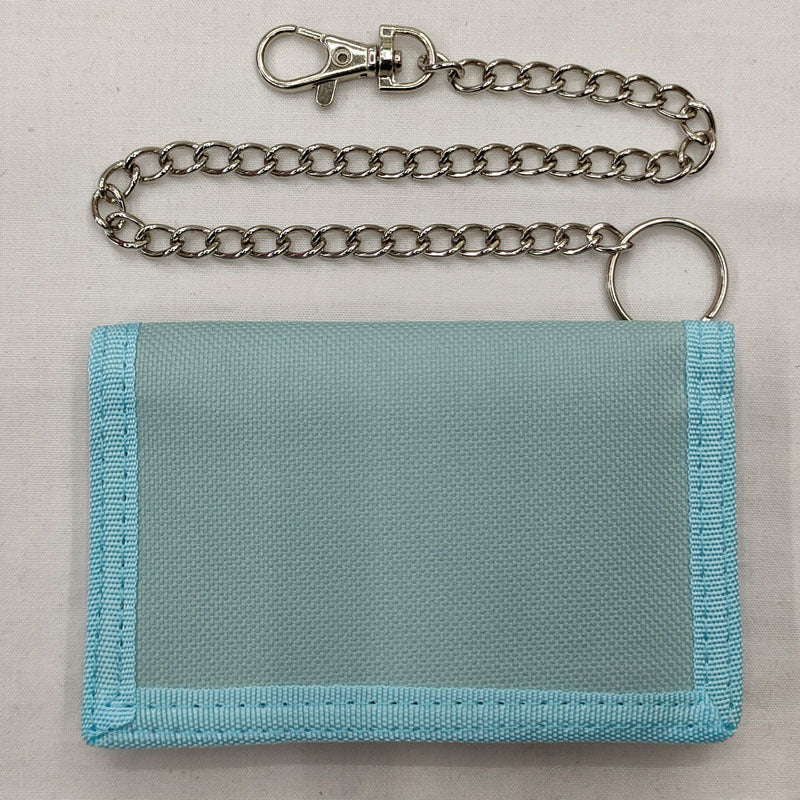 Folding anti-theft chain men's coin purse cross-border black three-fold small wallet zipper key chain card pocket