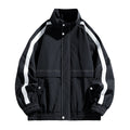 Spring and Autumn Men's Large Size Casual Sports Jacket Men's Fat Boys Plus Fat Extra Large American Trendy Brand Stand Collar Jacket Men's Clothing