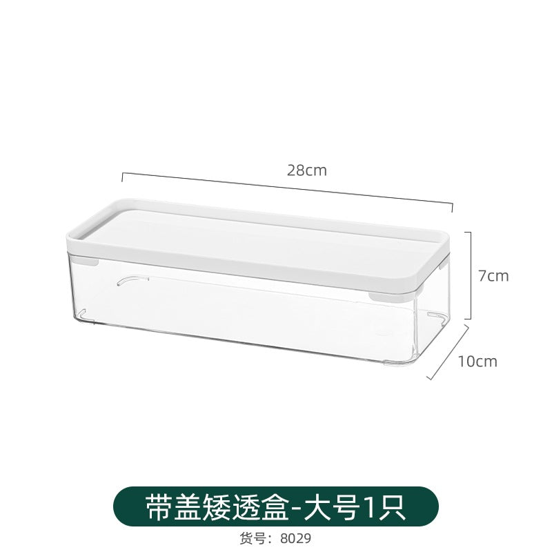 Desktop Storage Box Narrow Long Rectangular Acrylic Transparent Sundries Snack Drawer Divider Box Gap Storage Box