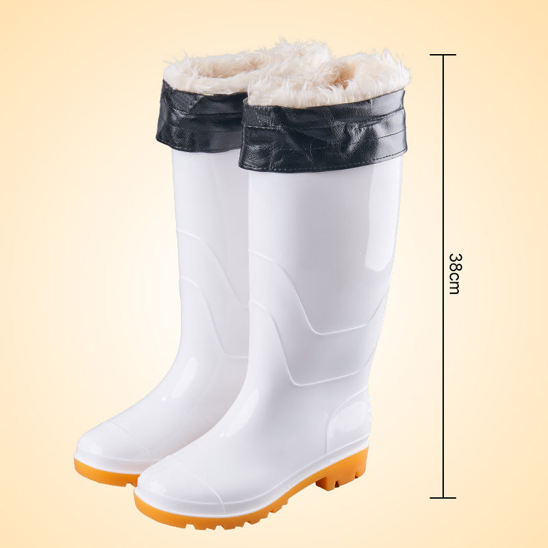White Rain Boots Food Factory Work Rain Boots Non-slip Food Hygienic Boots Oil-proof Acid and Alkali Resistant Chef Water Shoes Labor Protection Shoes
