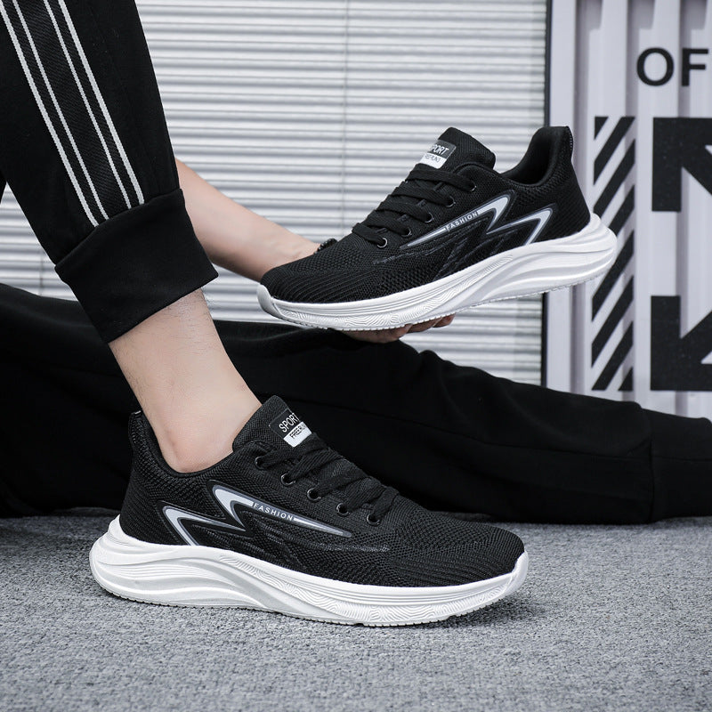 Flyknit Sneakers, Autumn Breathable Mesh Running Shoes, Cold-Adhesive Ready Stock Wholesale Men's Shoes, Street Casual Travel Shoes