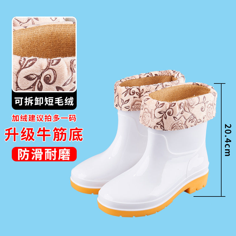 White Rain Boots Food Factory Work Rain Boots Non-slip Food Hygienic Boots Oil-proof Acid and Alkali Resistant Chef Water Shoes Labor Protection Shoes
