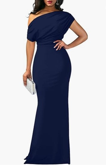 2024 Spring Women's Elegant Sleeveless Off-Shoulder Tight Long Formal Party Dress