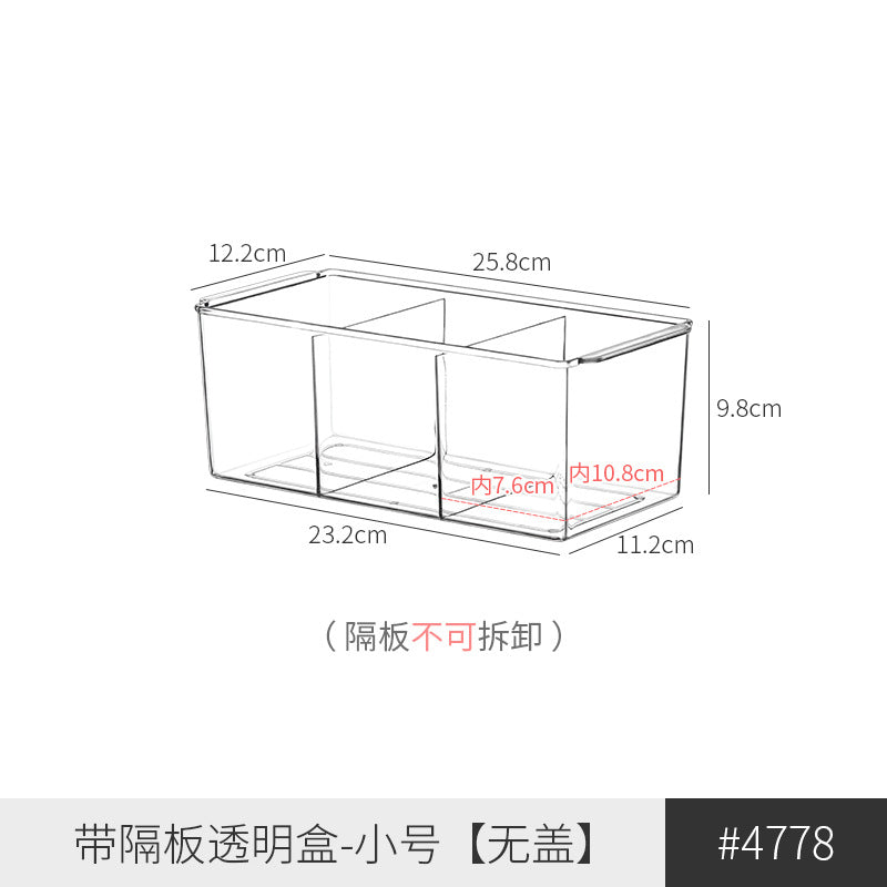 Desktop Storage Box Narrow Long Rectangular Acrylic Transparent Sundries Snack Drawer Divider Box Gap Storage Box