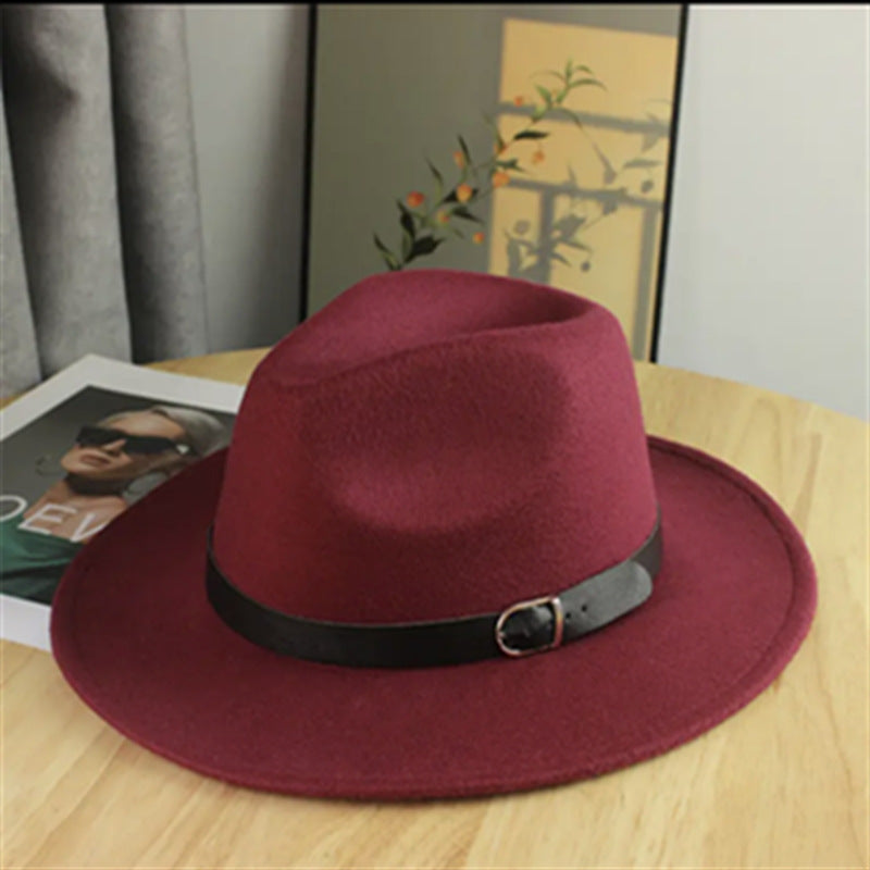 2026 New Style Western Cowboy Hat Ethnic Style Bull Logo Rolled Brim Vintage Riding Hat Large Brim Wool Felt Hat Trendy