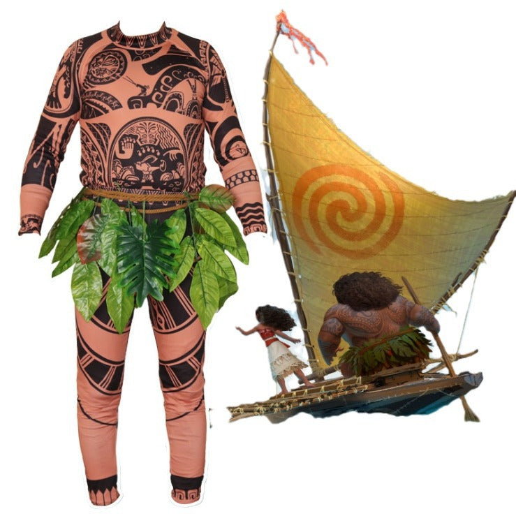 2019 Foreign Trade Hot-Selling Moana Halloween Anime Outfit Beach Vacation Dress