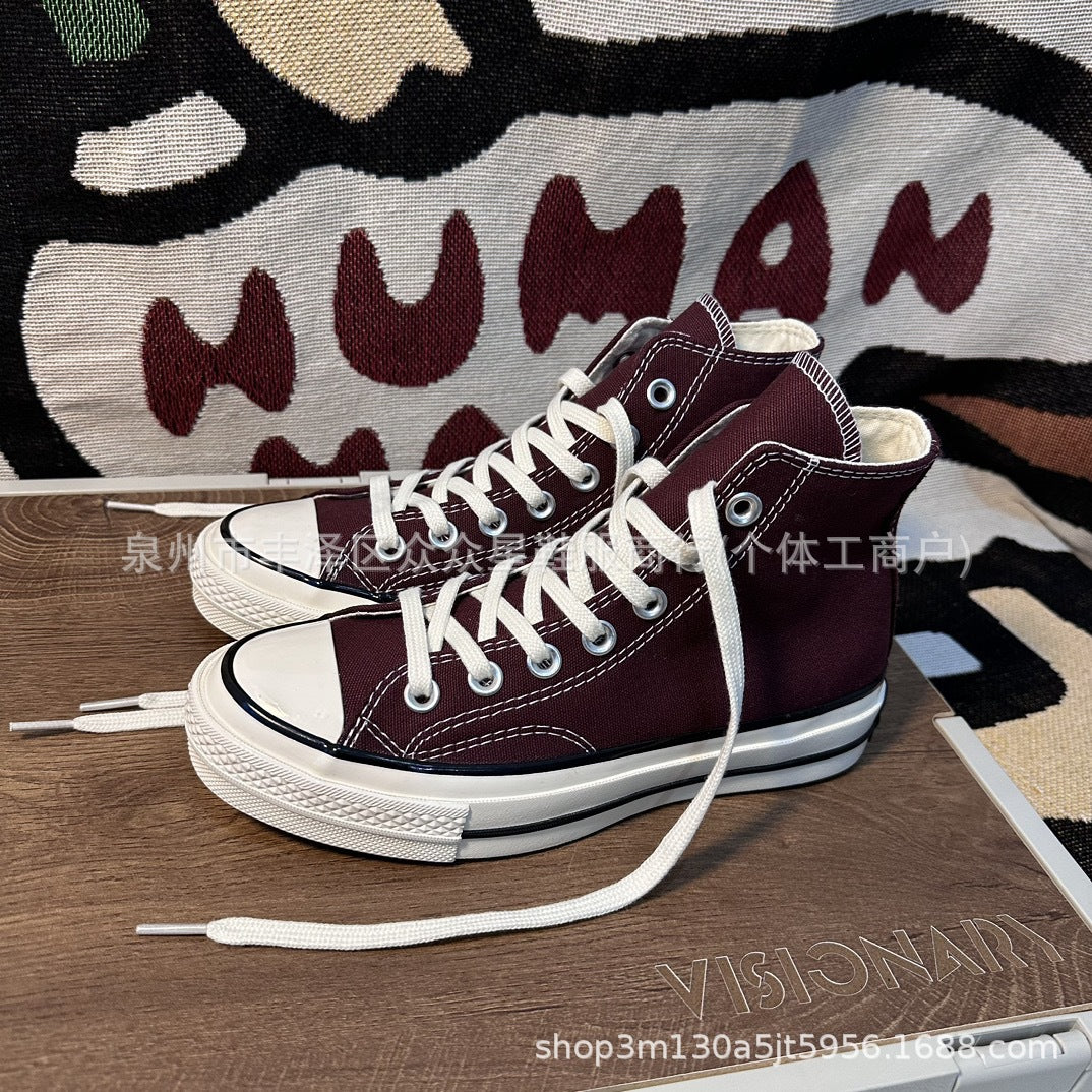 New Square Toe Squaretoe Ox Versatile, Comfortable and Wear-Resistant Low-Top Canvas Shoes for Men and Women, Same Style for Couples