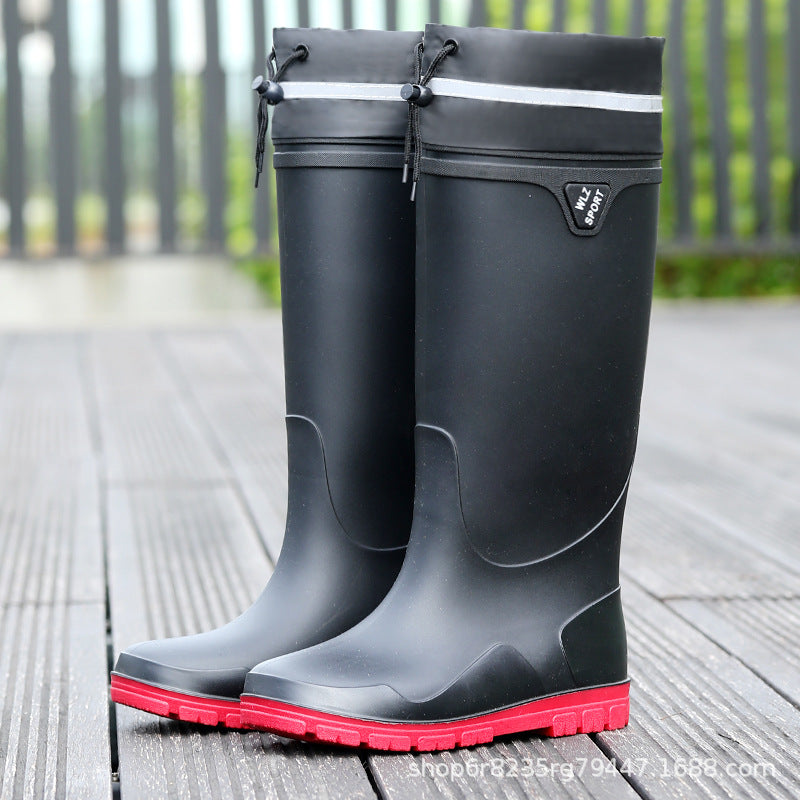 Cross-border All-match Men's Korean-style Fashionable Rain Boots Waterproof Non-slip Outer Wear Rain Boots Fishing Car Washing Working Rubber Shoes