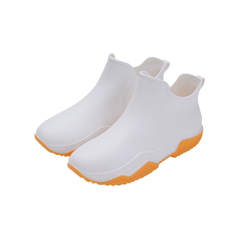 White Rain Boots Food Factory Work Rain Boots Non-slip Food Hygienic Boots Oil-proof Acid and Alkali Resistant Chef Water Shoes Labor Protection Shoes