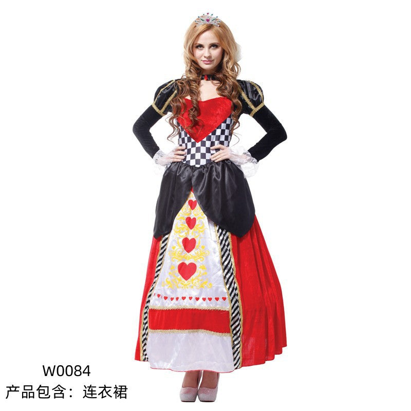 Halloween Adult Women's Alice in Wonderland Performance Costumes Red Queen Prom Performance W0084