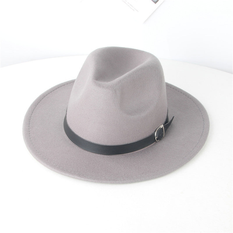 American Retro Western Knight Hat Men's Top Hat Spring and Autumn Jazz Hat Women's British Casual High-End Large-Brimmed Woolen Hat Women's