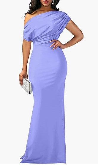 2024 Spring Women's Elegant Sleeveless Off-Shoulder Tight Long Formal Party Dress