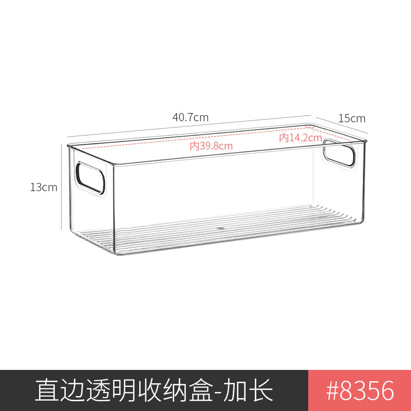 Desktop Storage Box Narrow Long Rectangular Acrylic Transparent Sundries Snack Drawer Divider Box Gap Storage Box