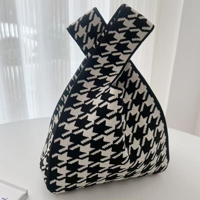 Souvenir Tote Bag, Large Capacity Small Bag for Women, Color-Blocked Knitted Tote Bag, Storage Bag, Versatile Handbag