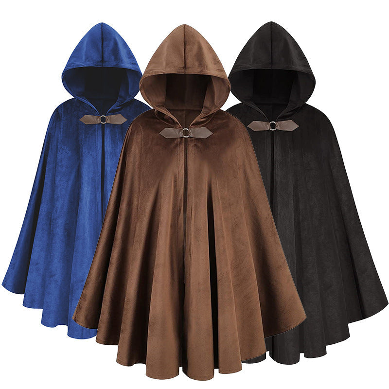 Medieval Deer Suede Cloak Halloween Retro Battle Warrior Cosplay Cosplay Costume Cloak