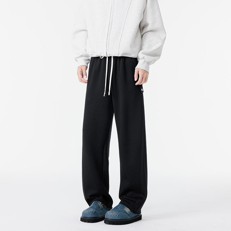 Plus Size Men's Clothing 2025 Spring and Autum New Men's Plus Size Straight Pants Trendyy Draped Casual Sports Pants