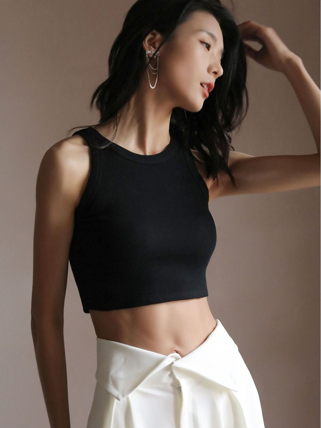 Internet Celebrity Short Black Bottoming Threaded Camisole Women's Summer Inner Sleeveless Design Outer Top Trbottomy Small
