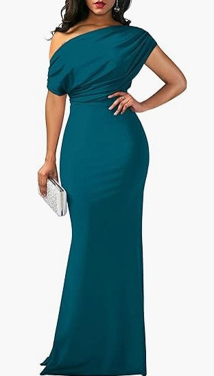 2024 Spring Women's Elegant Sleeveless Off-Shoulder Tight Long Formal Party Dress