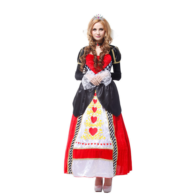 Halloween Adult Women's Alice in Wonderland Performance Costumes Red Queen Prom Performance W0084