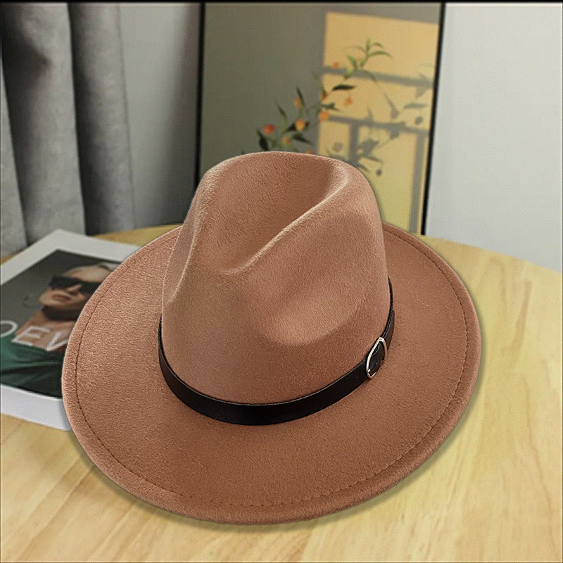 2026 New Style Western Cowboy Hat Ethnic Style Bull Logo Rolled Brim Vintage Riding Hat Large Brim Wool Felt Hat Trendy