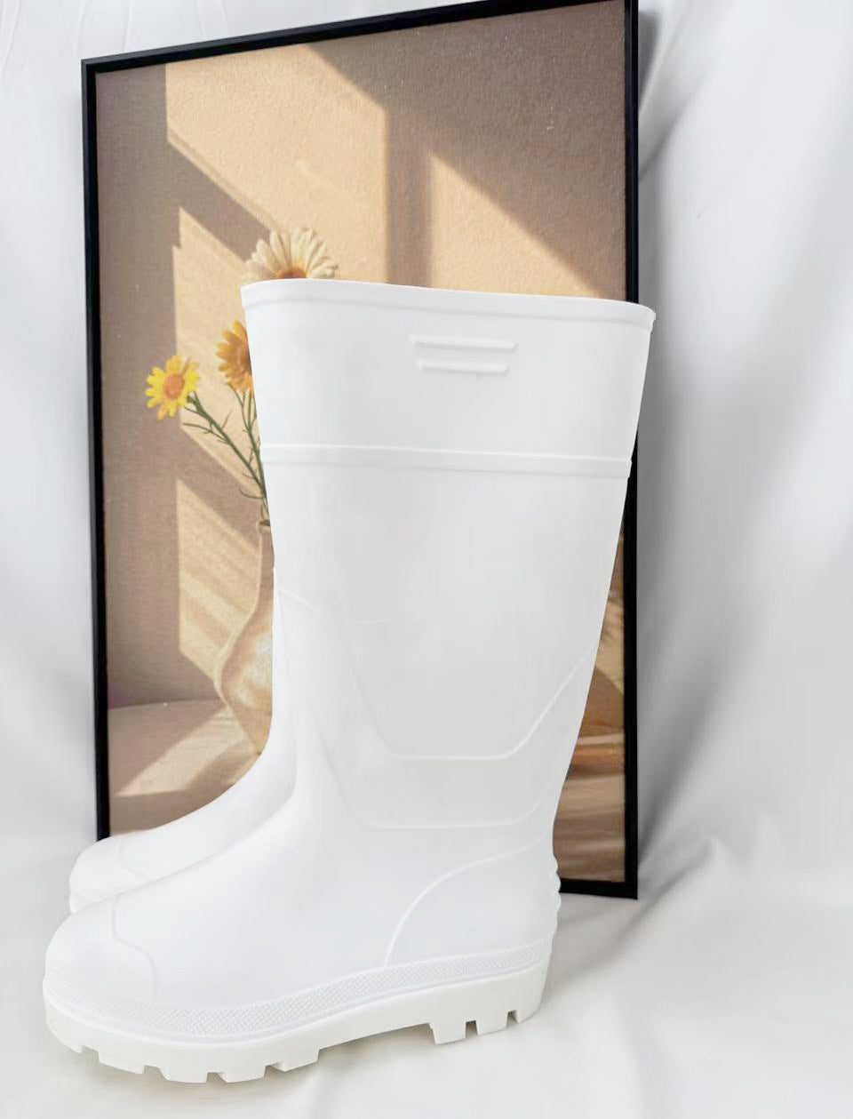 White Rain Boots Food Factory Work Rain Boots Non-slip Food Hygienic Boots Oil-proof Acid and Alkali Resistant Chef Water Shoes Labor Protection Shoes