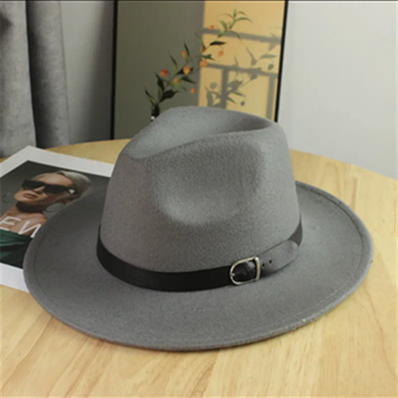 2026 New Style Western Cowboy Hat Ethnic Style Bull Logo Rolled Brim Vintage Riding Hat Large Brim Wool Felt Hat Trendy