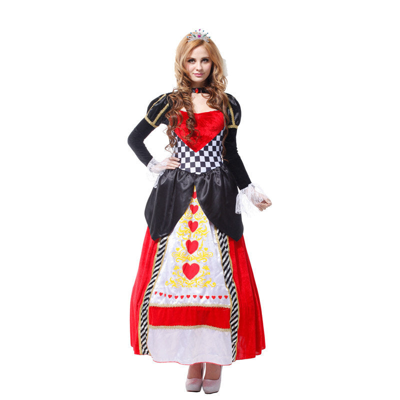 Halloween Adult Women's Alice in Wonderland Performance Costumes Red Queen Prom Performance W0084