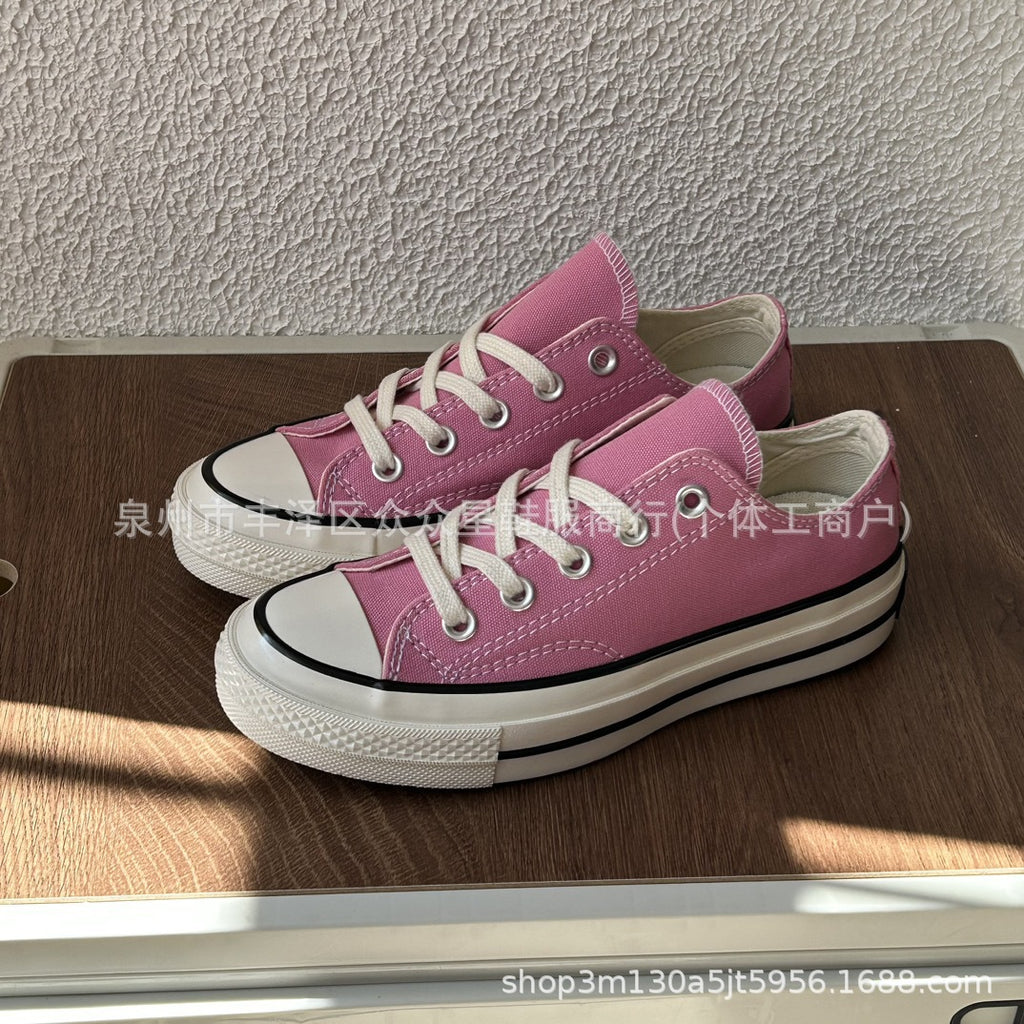 New Square Toe Squaretoe Ox Versatile, Comfortable and Wear-Resistant Low-Top Canvas Shoes for Men and Women, Same Style for Couples