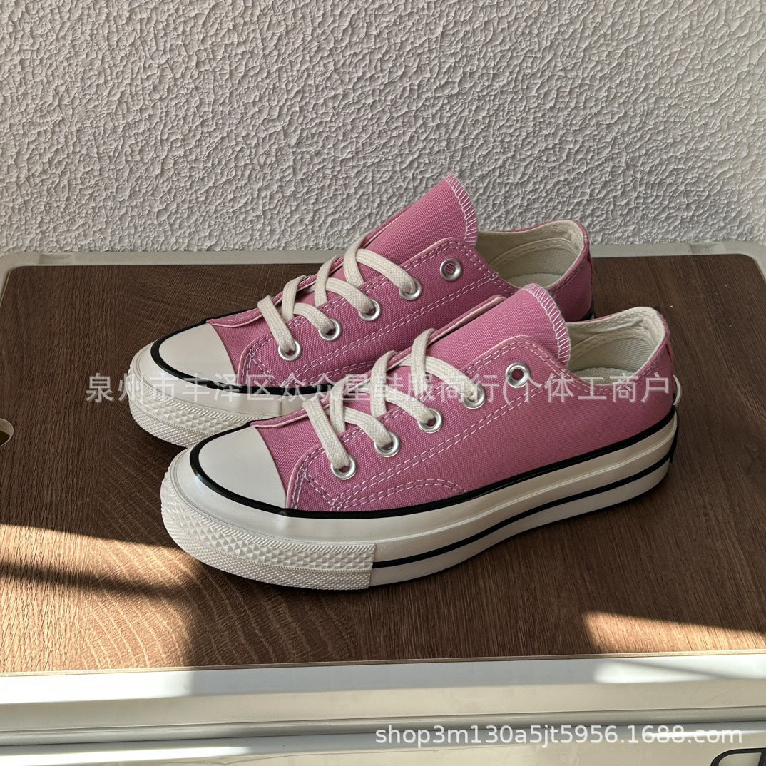 New Square Toe Squaretoe Ox Versatile, Comfortable and Wear-Resistant Low-Top Canvas Shoes for Men and Women, Same Style for Couples