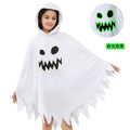 Cross Border Children's White Ghost Luminous Ghostface Cloak Halloween Cosplay Theme Party Dress Up Costume