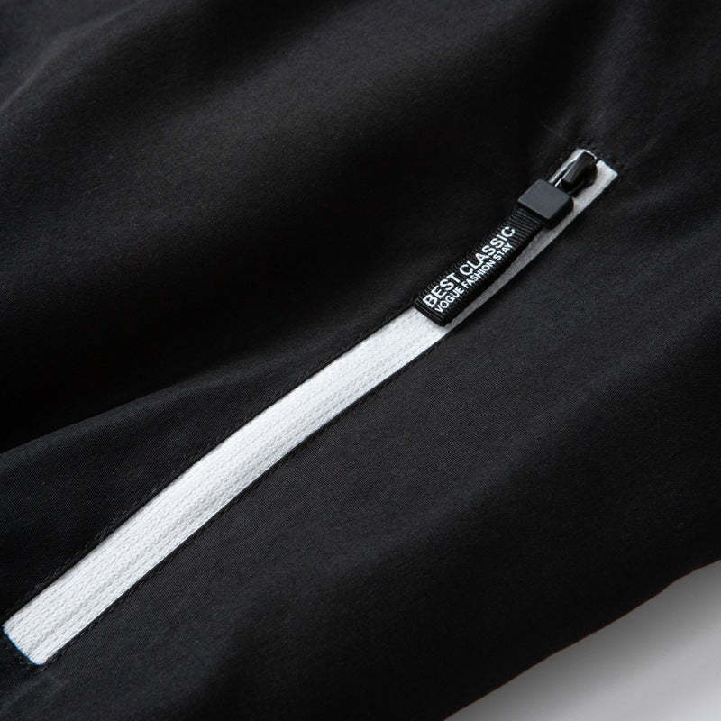 2023 Spring and Autumn Men's Jacket Casual Sports Youth Stand Collar Color Block Fitted Coat Men's Breathable Long Sleeve