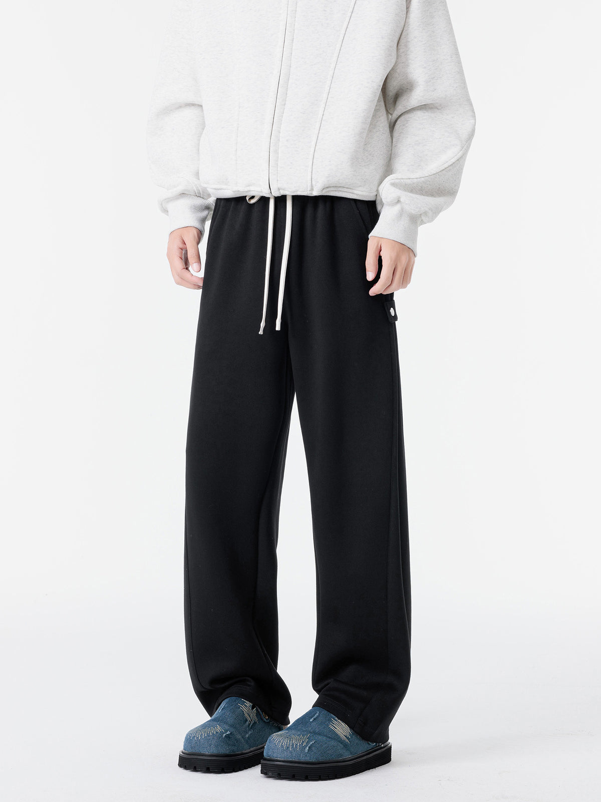 Plus Size Men's Clothing 2025 Spring and Autum New Men's Plus Size Straight Pants Trendyy Draped Casual Sports Pants