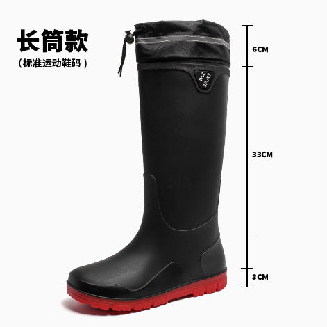 Cross-border All-match Men's Korean-style Fashionable Rain Boots Waterproof Non-slip Outer Wear Rain Boots Fishing Car Washing Working Rubber Shoes