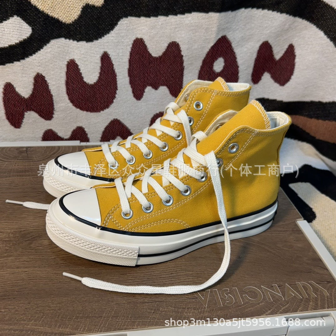 New Square Toe Squaretoe Ox Versatile, Comfortable and Wear-Resistant Low-Top Canvas Shoes for Men and Women, Same Style for Couples