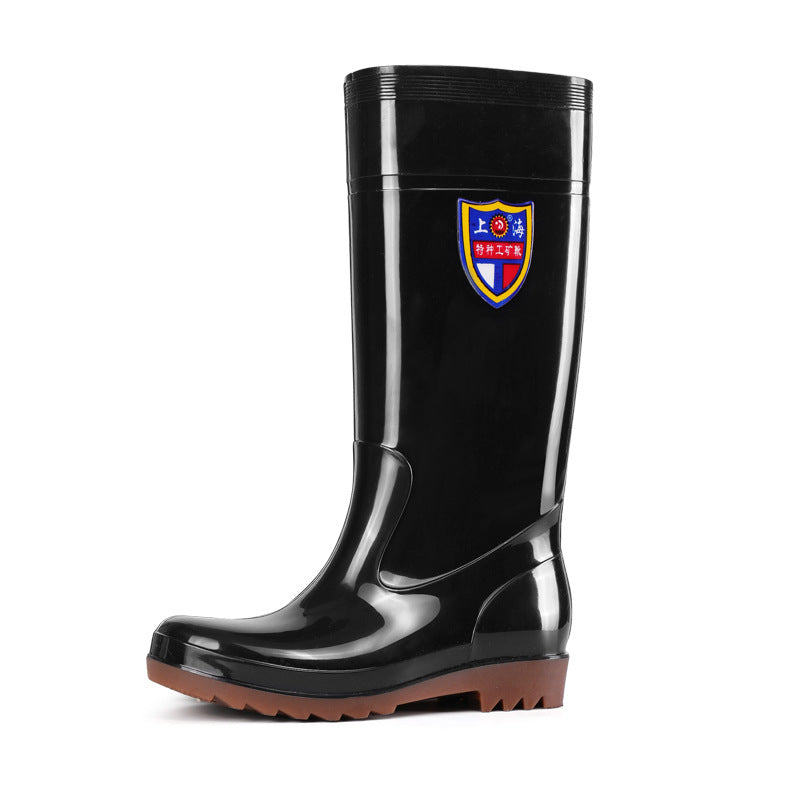 Shanghai Sijie High-Top Rain Boots, Long Rubber Boots for Outdoor Activities, Non-Slip Large Sole Rain Boots, Mid-High Top Farming Labor Protection Water Boots