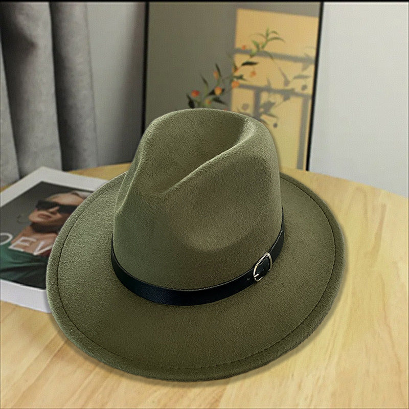 2026 New Style Western Cowboy Hat Ethnic Style Bull Logo Rolled Brim Vintage Riding Hat Large Brim Wool Felt Hat Trendy