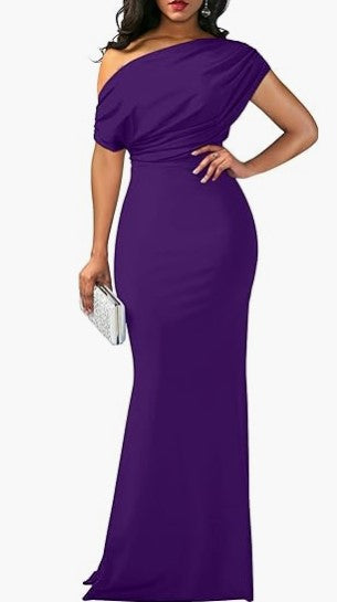 2024 Spring Women's Elegant Sleeveless Off-Shoulder Tight Long Formal Party Dress