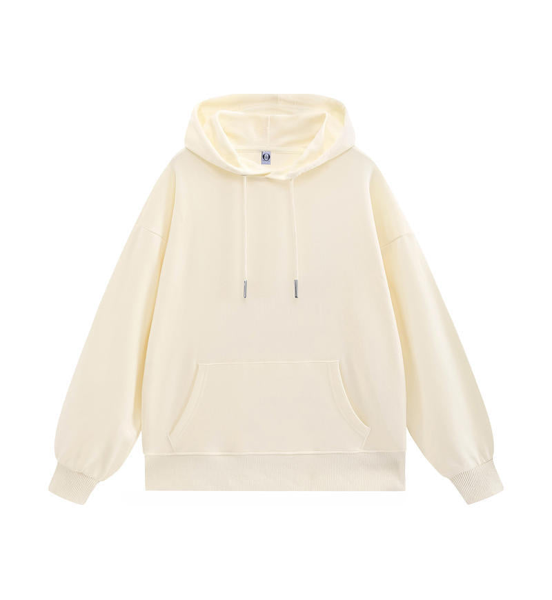 American fashion brand 260g pullover casual loose hooded sweater dopamine solid color heavy shoulder hoodie in spring and autumn