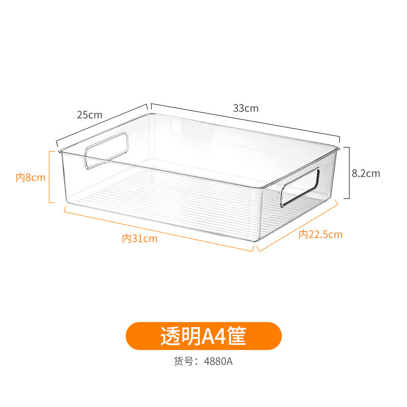 Desktop Storage Box Narrow Long Rectangular Acrylic Transparent Sundries Snack Drawer Divider Box Gap Storage Box