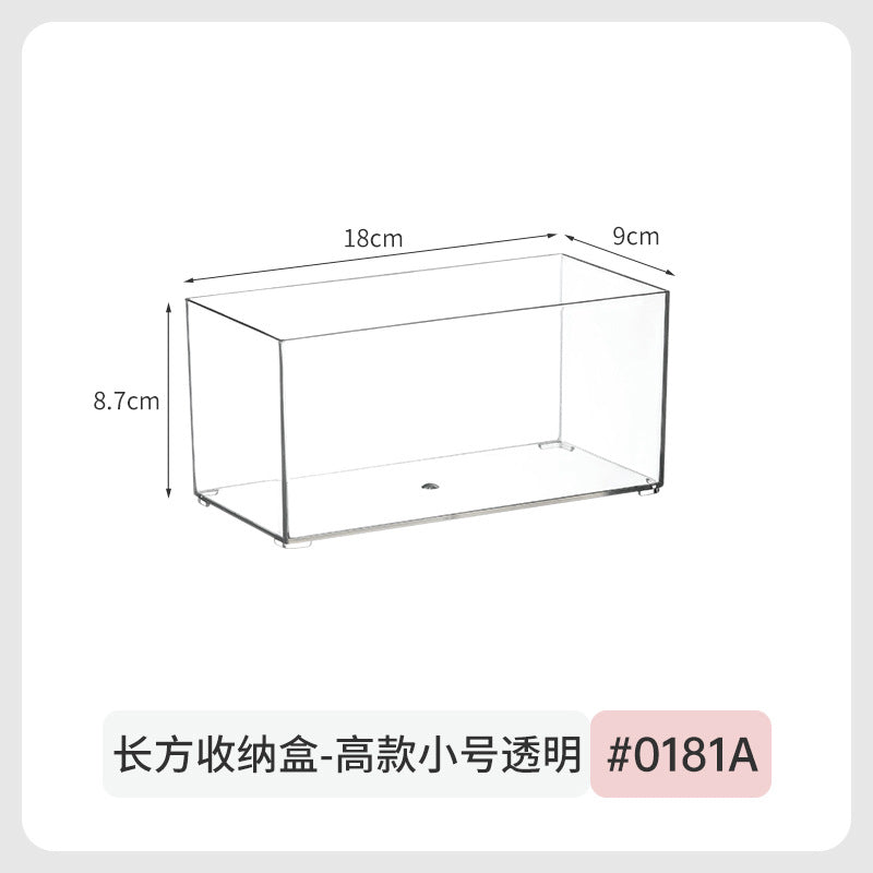 Desktop Storage Box Narrow Long Rectangular Acrylic Transparent Sundries Snack Drawer Divider Box Gap Storage Box