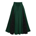 European and American New Lace-up Waist Skirt Halloween Skull Skull Lace Stitching Button Dress