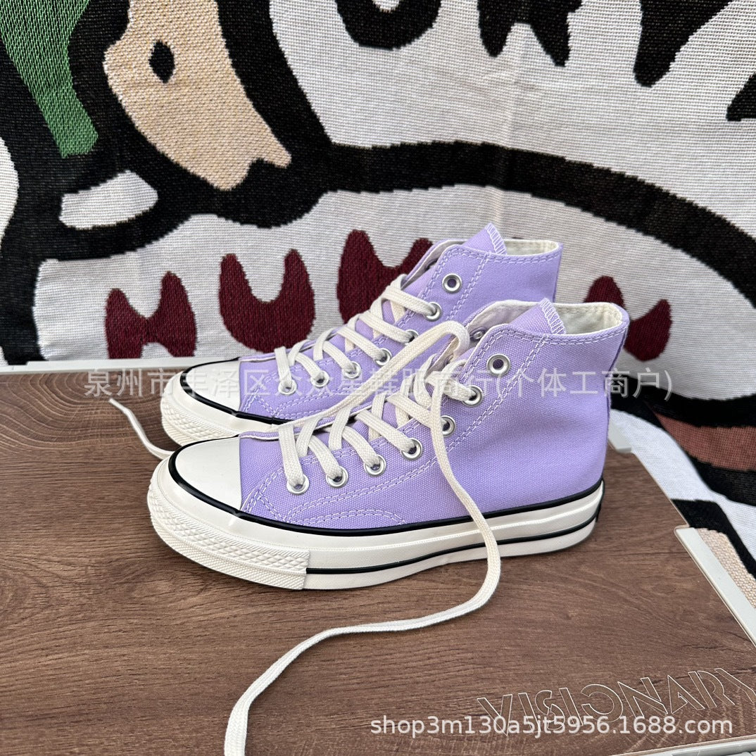 New Square Toe Squaretoe Ox Versatile, Comfortable and Wear-Resistant Low-Top Canvas Shoes for Men and Women, Same Style for Couples