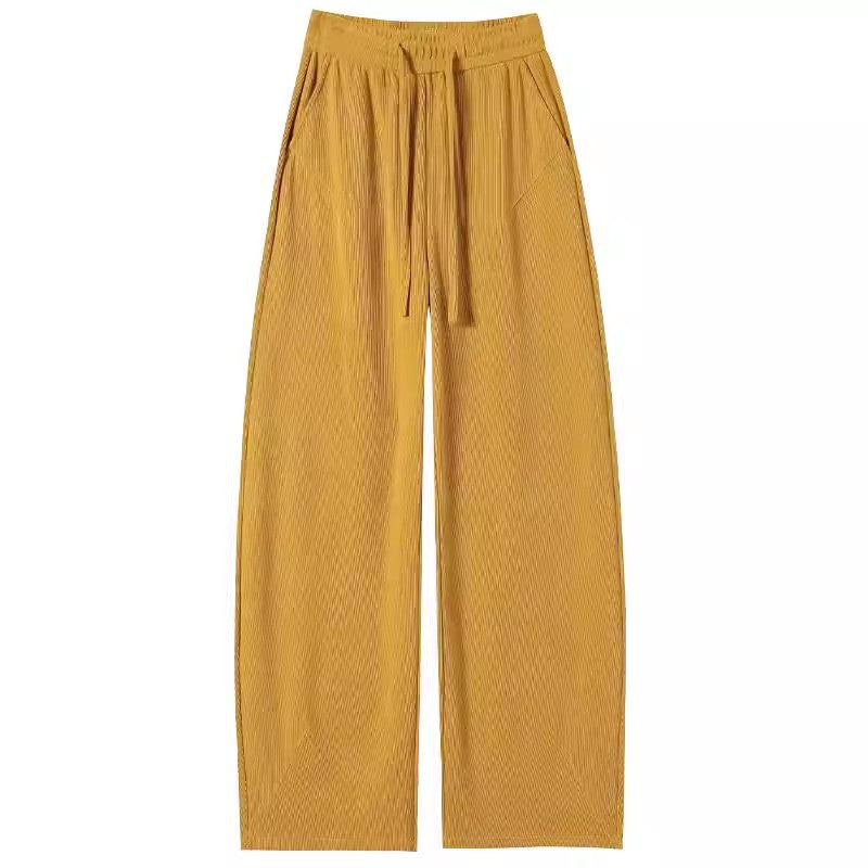High-Waisted Straight-Leg Wide-Leg Pants for Women 2025 Spring and Autumn Loose Knit Casual Slim-Fit Floor-Length Versatile Slimming Sports Pants
