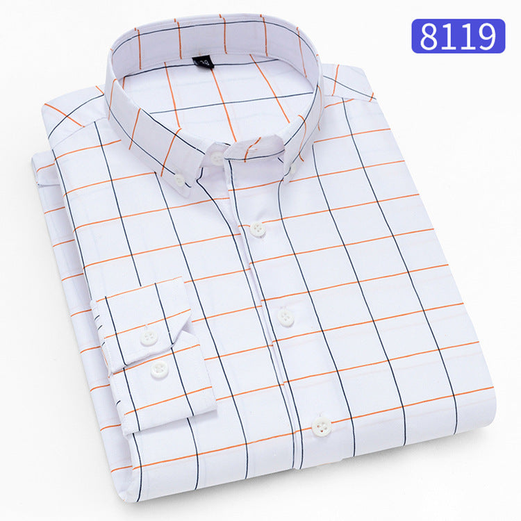 New Men's Printed Long-Sleeved Shirt, Korean Style Slim Fit, Youth Fashion, Casual and Versatile Shirt, Cross-Border Bestseller in Europe and America