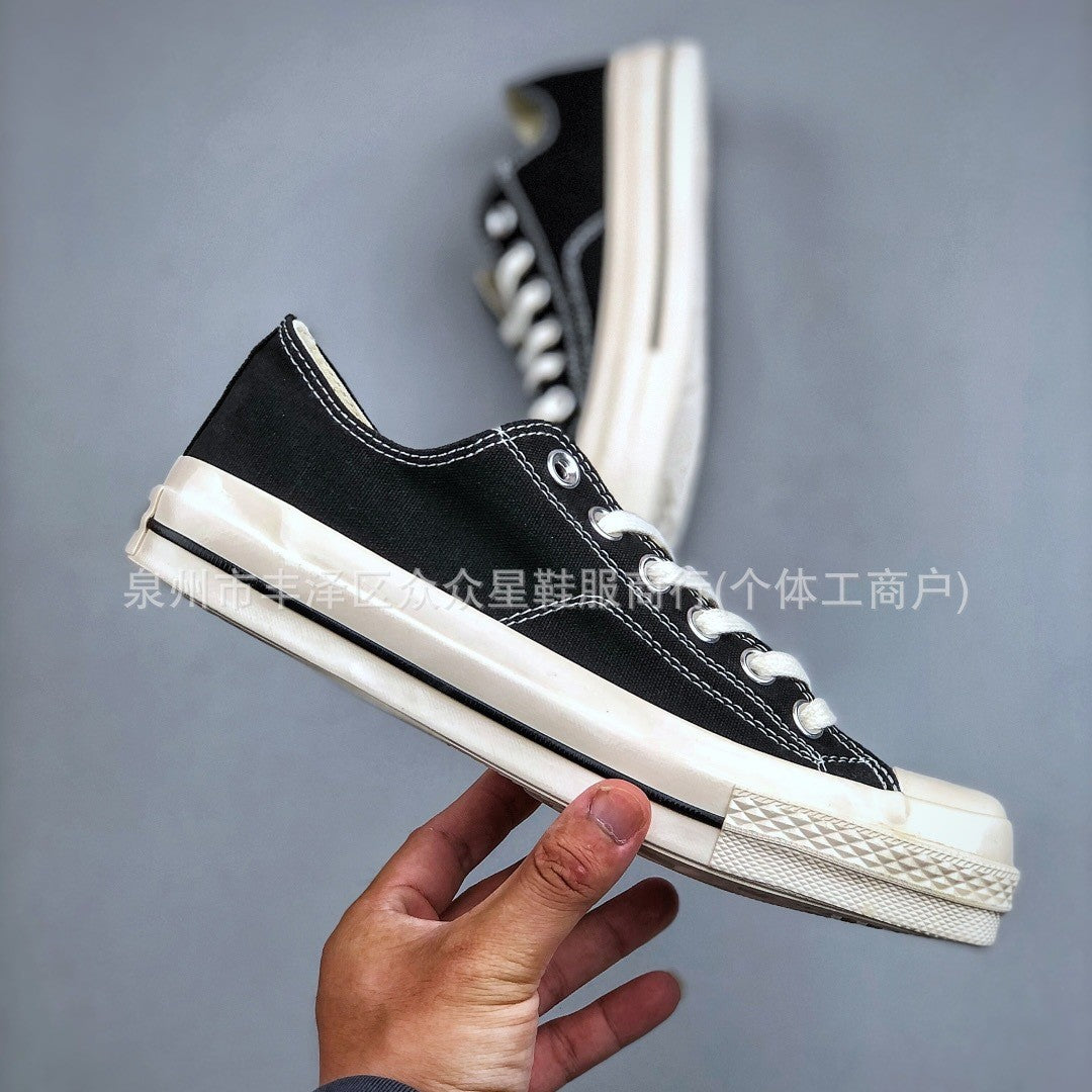 New Square Toe Squaretoe Ox Versatile, Comfortable and Wear-Resistant Low-Top Canvas Shoes for Men and Women, Same Style for Couples